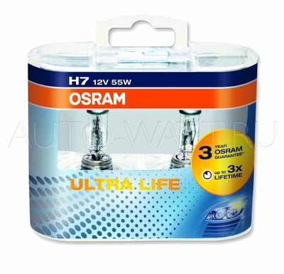 Лампа галогенная H7 - OSRAM Ultra Life 12V 55W