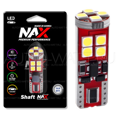 Светодиодная лампа W5W T10 – NAX Shaft LG 12Вт Белая